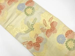 アンティーク　道長取りに菊・桐模様織り出し袋帯（着用可）